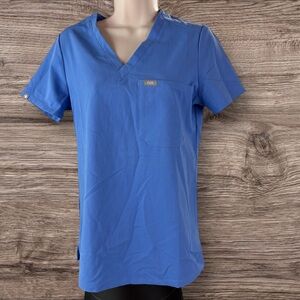 FIGS Light Blue Women's XS Technical Collection Scrub Top FW1100 Pocket (856)